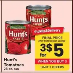 Safeway Hunt's Tomatoes offer