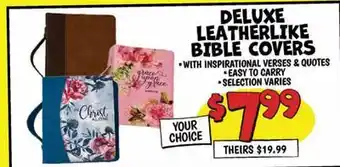 Ollie's DELUXE LEATHERLIKE BIBLE COVERS offer