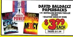 Ollie's DAVID BALDACCI PAPERBACKS offer