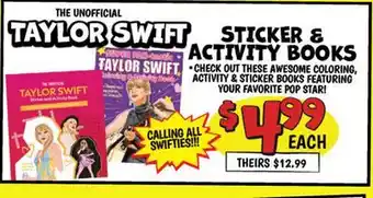 Ollie's TAYLOR SWIFT STICKER & ACTIVITY BOOKS offer
