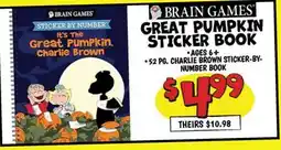 Ollie's BRAIN GAMES GREAT PUMPKIN STICKER BOOK offer