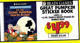 Ollie's BRAIN GAMES GREAT PUMPKIN STICKER BOOK offer