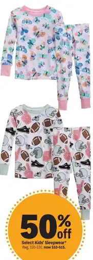 Meijer Select Kids' Sleepwear offer