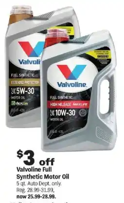Meijer Valvoline Full Synthetic Motor Oil offer