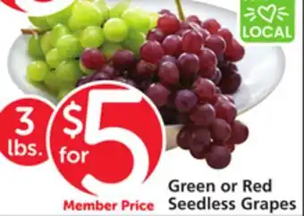 Vons Green or Red Seedless Grapes offer