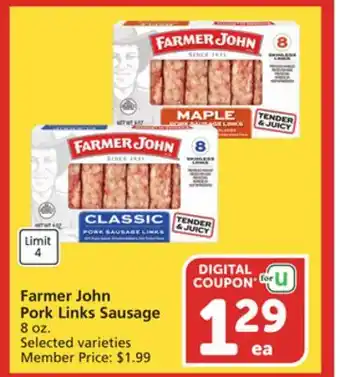 Vons Farmer John Pork Links Sausage offer