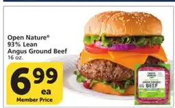 Vons Open Nature 93% Lean Angus Ground Beef offer