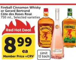 Vons Fireball Cinnamon Whisky or Gerard Bertrand Côte des Roses Rosé offer