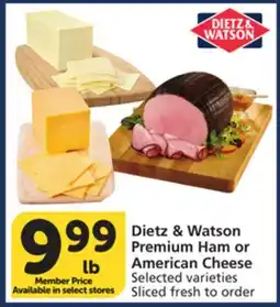 Vons Dietz & Watson Premium Ham or American Cheese offer