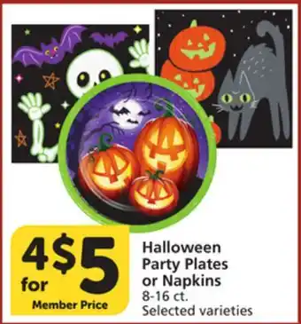 Vons Halloween Party Plates or Napkins offer