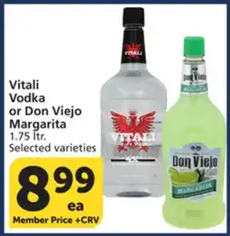 Vons Vitali Vodka or Don Viejo Margarita offer