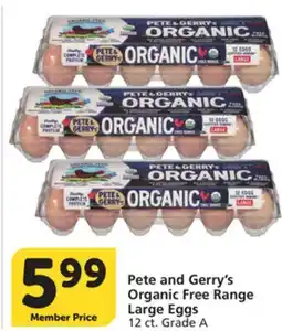 Vons Pete and Gerry's Organic Free Range Large Eggs offer