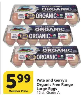 Vons Pete and Gerry's Organic Free Range Large Eggs offer