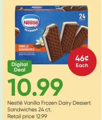 Stater Bros Nestlé Vanilla Frozen Dairy Dessert Sandwiches offer