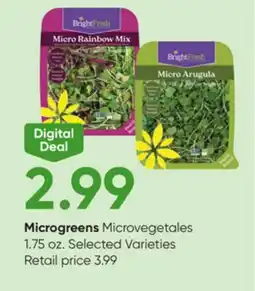 Stater Bros Microgreens Microvegetales offer