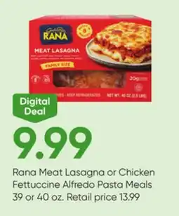 Stater Bros Rana Meat Lasagna or Chicken Fettuccine Alfredo Pasta Meals offer