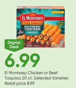 Stater Bros El Monterey Chicken or Beef Taquitos offer