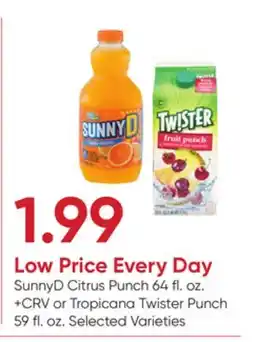 Stater Bros SunnyD Citrus Punch 64 fl. oz. + CRV or Tropicana Twister Punch 59 fl. oz offer