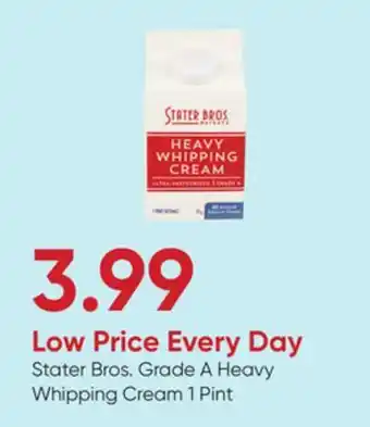 Stater Bros Stater Bros. Grade A Heavy Whipping Cream offer