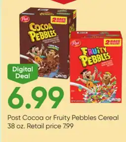 Stater Bros Post Cocoa or Fruity Pebbles Cereal offer
