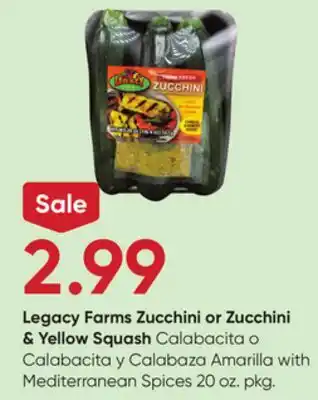 Stater Bros Legacy Farms Zucchini or Zucchini & Yellow Squash offer