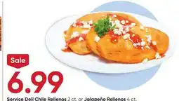 Stater Bros Service Deli Chile Rellenos 2 ct. or Jalapeño Rellenos 4 ct offer