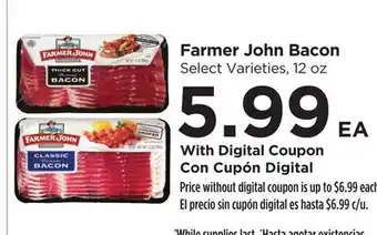 Food 4 Less Farmer John Bacon offer