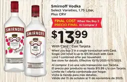 Ralphs Smirnoff Vodka offer