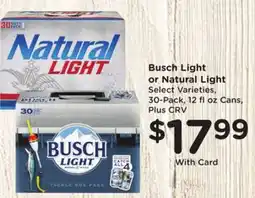 Ralphs Busch Light or Natural Light offer