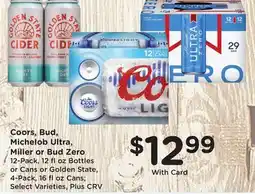 Ralphs Coors, Bud, Michelob Ultra, Miller or Bud Zero offer