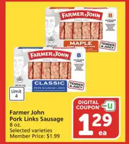 Albertsons Farmer John Pork Links Sausage offer