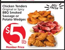 Albertsons Chicken Tenders Original or Spicy BBQ Smoked Sausage or Potato Wedges offer