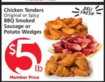 Albertsons Chicken Tenders Original or Spicy BBQ Smoked Sausage or Potato Wedges offer