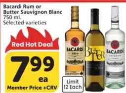 Albertsons Bacardi Rum or Butter Sauvignon Blanc offer