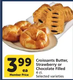 Albertsons Croissants Butter, Strawberry or Chocolate Filled offer