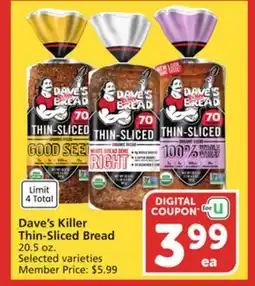 Albertsons Dave's Killer Thin-Sliced Bread offer