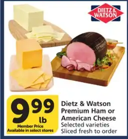 Albertsons Dietz & Watson Premium Ham or American Cheese offer