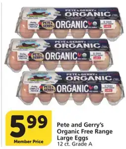Albertsons Pete and Gerry's Organic Free Range Large Eggs offer
