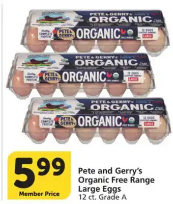 Albertsons Pete and Gerry's Organic Free Range Large Eggs offer