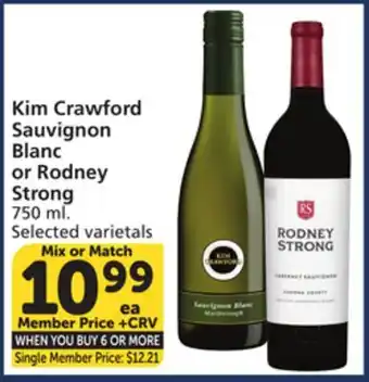 Albertsons Kim Crawford Sauvignon Blanc or Rodney Strong offer