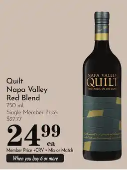 Pavilions Quilt Napa Valley Red Blend offer