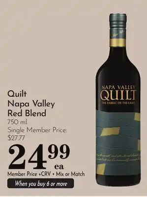 Pavilions Quilt Napa Valley Red Blend offer