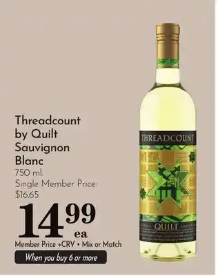 Pavilions Threadcount by Quilt Sauvignon Blanc offer