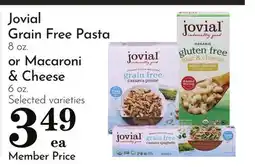 Pavilions Jovial Grain Free Pasta 8 oz. or Macaroni & Cheese 6 oz offer