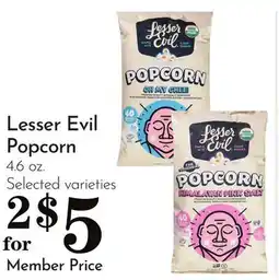 Pavilions Lesser Evil Popcorn offer