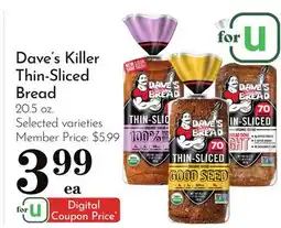 Pavilions Dave's Killer Thin-Sliced Bread offer