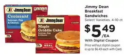 Ralphs Jimmy Dean Breakfast Sandwiches offer