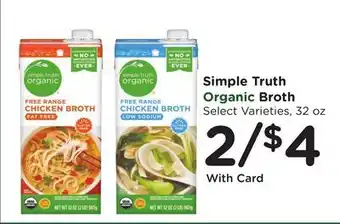 Ralphs Simple Truth Organic Broth offer