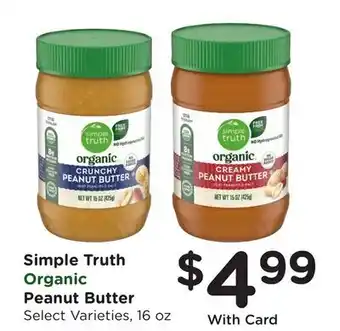 Ralphs Simple Truth Organic Peanut Butter offer