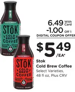 Ralphs Stok Cold Brew Coffee offer